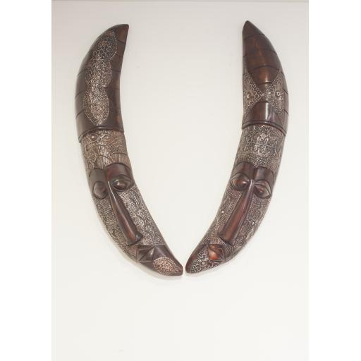 Moon Masks (Pair) - African Wood Carving