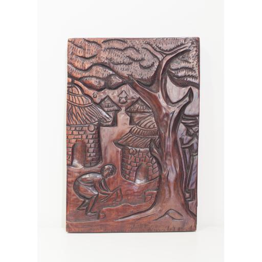 African Wood Plank Carving 2