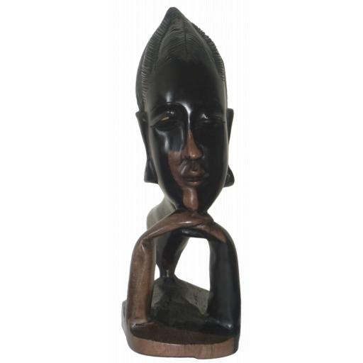 Thinking Woman - African Ebony Wood Carving
