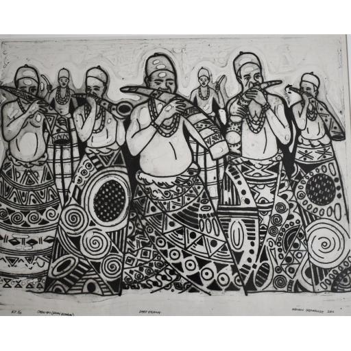 Horn Blowers - African Painting