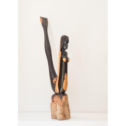 Mermaid - African Ebony Wood Sculpture