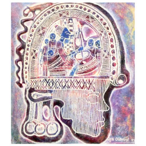 Ori Ade (The head that wears the crown) - African Plastocast Painting