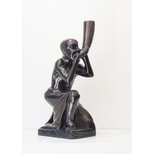 African Instrument Player - African Ebony Wood Carving