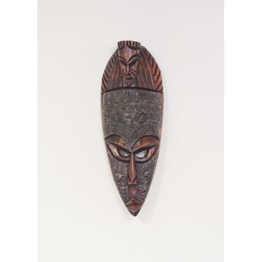 Wooden Masks with Metal Embellishment - African Wood Carving