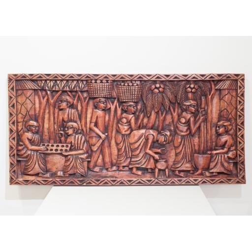 African Wood Plank Carving
