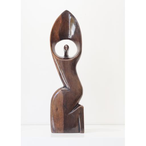Coved Hands Abstract - African Ebony Wood Carving