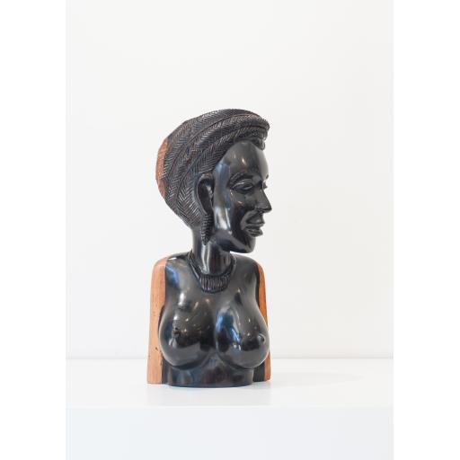 Female Bust - African Ebony Wood Carving