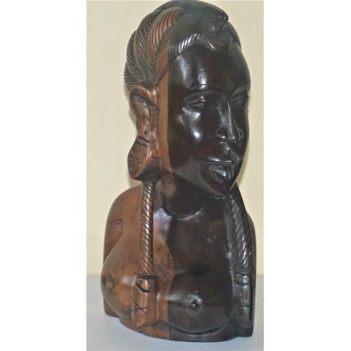 Female Bust (1) - African Ebony Wood Carving