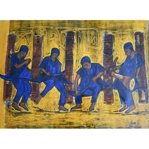 Bata Dancers - African Oil Painting