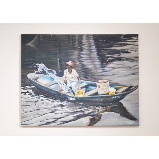 River Transaction - African Oil Painting