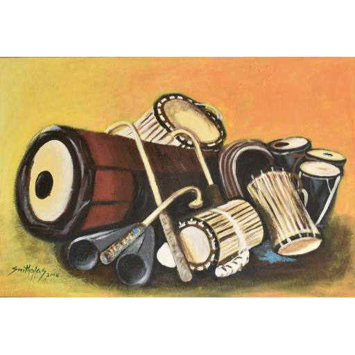 Musical Instruments - African Oil Painting